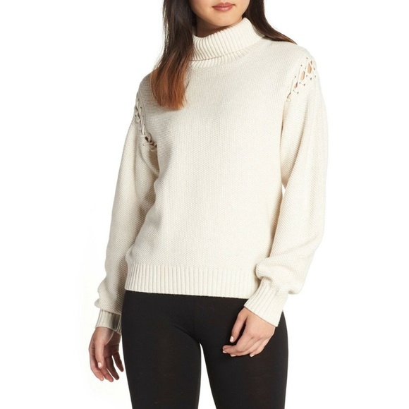 UGG Sweaters - UGG Gisele Turtleneck Sweater Lace Detail Creme